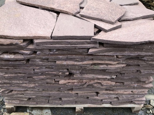 Плитняк лемезит бордовый для облицовки цоколя 20-25 мм  купить в Катав-Ивановске